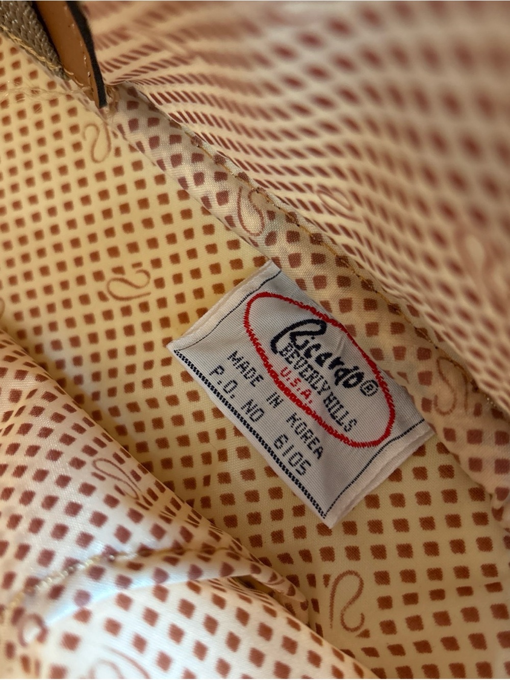 Vintage Ricardo Beverly Hills Tweed & Leather Weekender bag quiet luxury - Picture 9 of 9